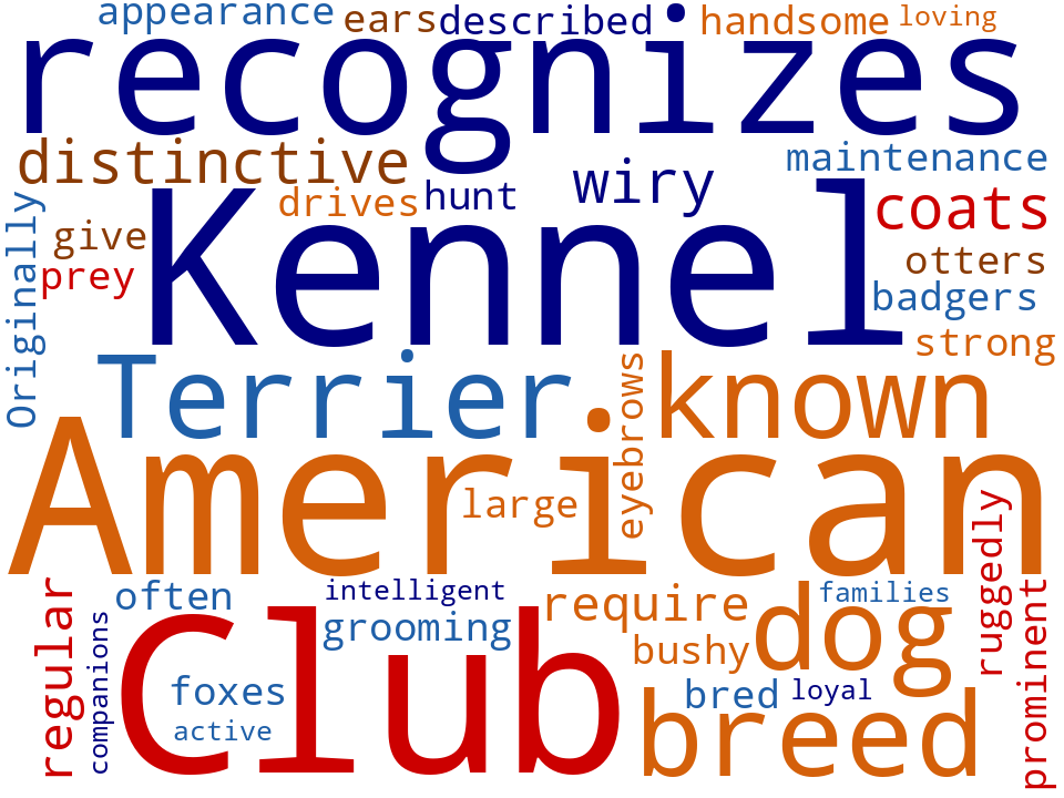 Word cloud of the keywords in Airedales