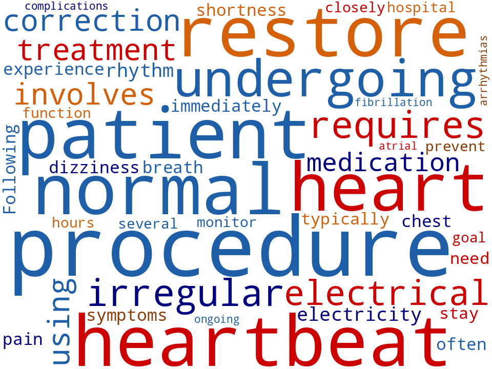 Word cloud of the keywords in Cardioversion Recipient
